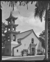 First Chinese Church of Christ in Hawaii, view of front from the street, Honolulu, 1930