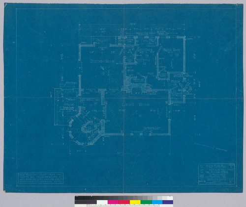 Rice Residence, first floor plan, San Francisco, 1918
