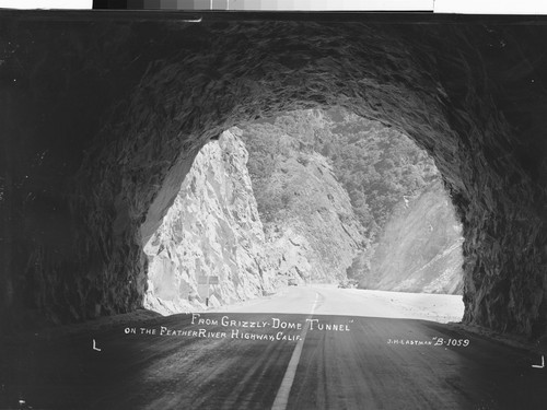 "From Grizzly-Dome Tunnel" on the Feather River Highway, Calif