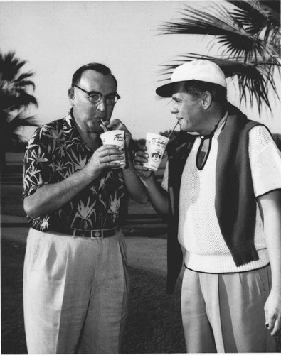 Edmund G. (Pat) Brown and Desi Arnaz in Palm Springs
