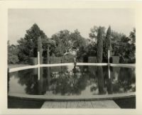 George Owen Knapp residence, reflecting pool with Aphrodite statue, Montecito, 1931