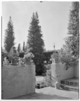 W. R. Dunsmore residence, view from terrace towards exedra lawn, Los Angeles, 1930