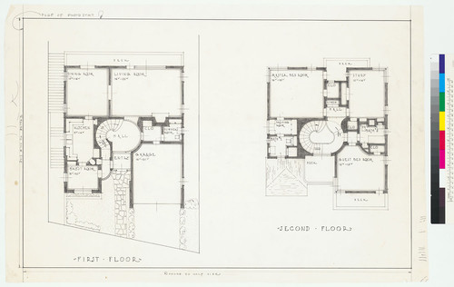 Clarke Residence, simplified floor plans, San Francisco, 1937