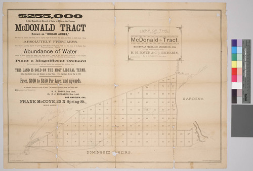 Map of the McDonald Tract, Rancho San Pedro, Los Angeles Co., Cal