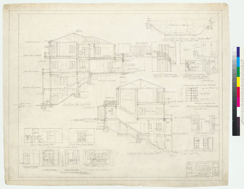 Clarke Residence, sections, San Francisco, 1937