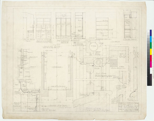 Clarke Residence, sections and details, San Francisco, 1937