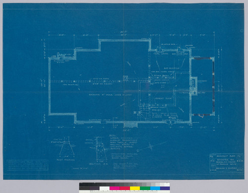 Mason Residence, basement plan, San Francisco, 1918
