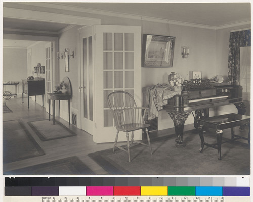 Mason Residence, interior view of living room (3), San Francisco, c. 1918