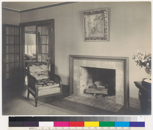 Rice Residence, interior view of fireplace, San Francisco, c. 1918