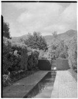 Wright Saltus Ludington residence, view of small reflecting pool, Montecito, 1931