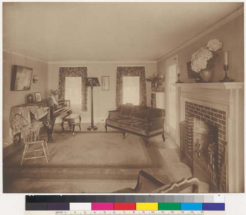 Mason Residence, interior view of living room (1), San Francisco, c. 1918