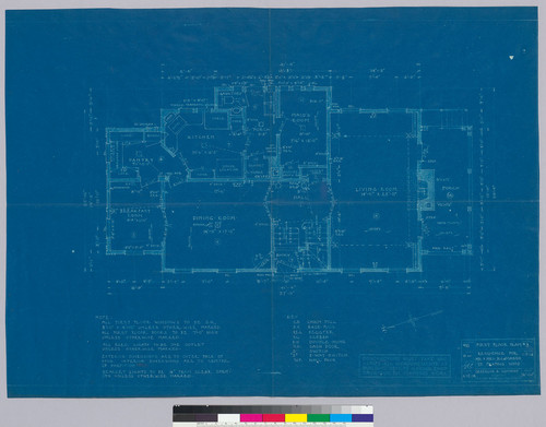 Mason Residence, first floor plan, San Francisco, 1918